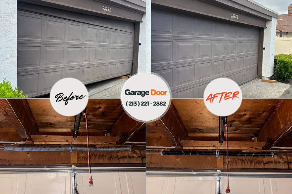 Before and after: garage door repair Temple Terrace, FL